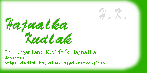 hajnalka kudlak business card